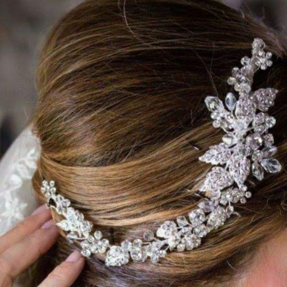 Handmade Adjustable Chrystals Hair Clip Piece👰